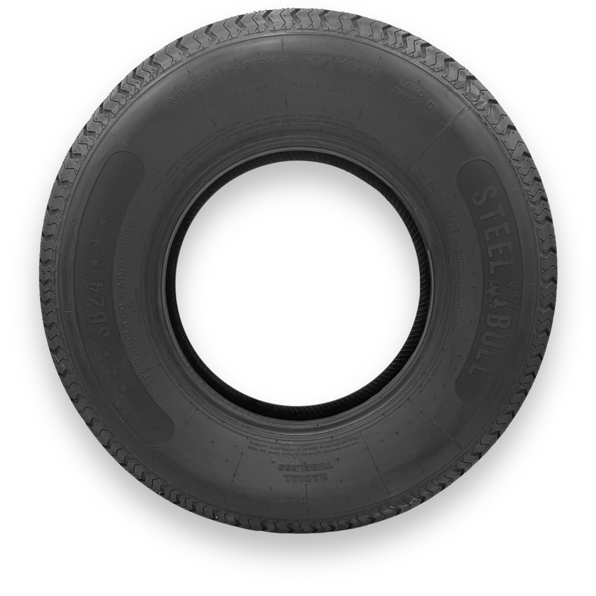 RubberMaster SteelBull Highway Rib Tire — ST205/75R14, 8-Ply, Model# 471210